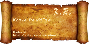 Komka Renáta névjegykártya