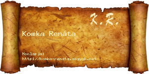 Komka Renáta névjegykártya